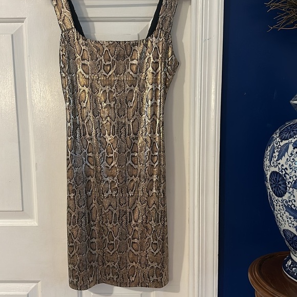 Women’s L'AGENCE Auden #38 Snake Print Sequined Mini Dress Size Small - Picture 5 of 11